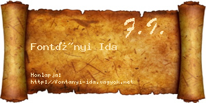 Fontányi Ida névjegykártya