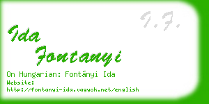 ida fontanyi business card
